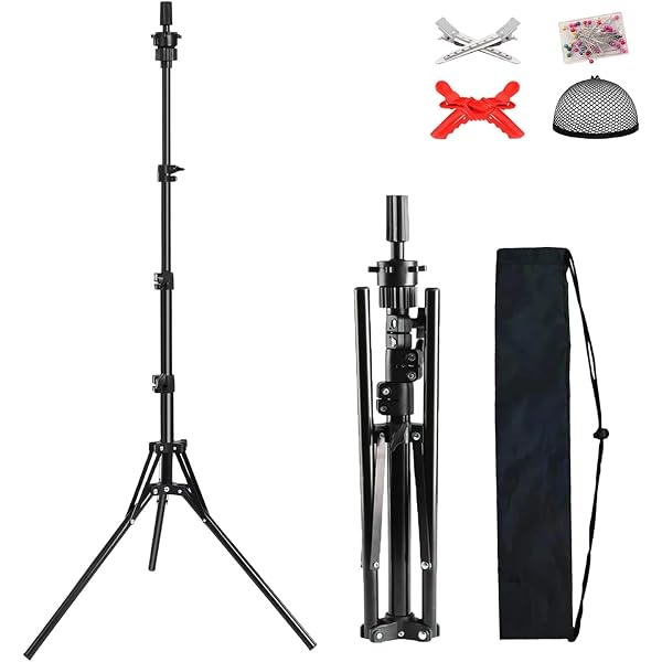 Mini-Perückenständer Höhenverstellbar Bis 55 Cm – Styling-Helfer Für Puppenköpfe & Styroporköpfe – Mit Tragetasche