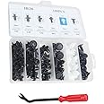 SCIENISH 100Pcs Assorted Car Body Plastic Push Retainer Pin Rivet Fasteners Trim Moulding Clip Automotive Furniture Assembly Expansion Screws Kit with Removal Tool Screwdriver for Vehicles