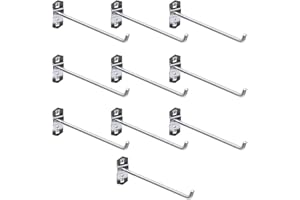SEIWEI 10 Pack Supermarket Shelf Rack Hook, Heavy Duty Square Hole Plate Hook, Metal Display Shelf Hook for Supermarket Garage Retail (200mm)
