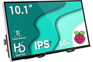 HAMTYSAN Monitor 10 Pulgadas Tactil,1024 x 600 HDMI Pantalla Tactil,Portátil IPS Touch Display para Raspberry Pi 4/3/2/Zero/B Win10/8/7 Switch/Xbox/PS4