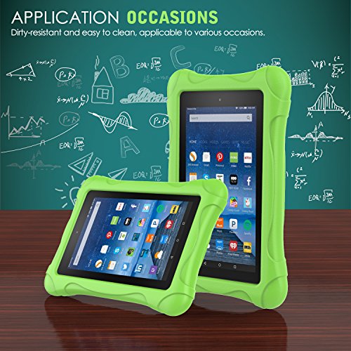 MoKo Fire 7 2015 Hülle – Superleicht EVA Stoßfest Kinderfreundlich Kinder Schutzhülle für Amazon Fire 7.0 Zoll (5. Generation – 2015 Modell), Grün - 8