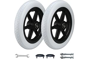 FRANSANDE Wheelchair Rear Wheels Assembly 12 inch，12 1/2 x 2 1/4, Replacement Wheels Grey Solid Tire, Back Wheel Accessories for Manual Wheelchairs，Bearing: 12mm (Size : 30cm/12inch(2 counts))