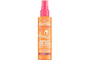 ‎L'OREAL PARIS L'Oréal Paris Elvital Hitzeschutzspray für langes, glattes Haar, Leave-In Haarkur gegen Frizz, Ohne Ausspülen, Mit Vitaminen und Rizinusöl, Dream Length Defeat The Heat, 1 x 150 ml