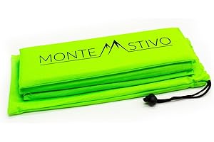 Monte Stivo Expedition | Esterilla de Exterior 30 x 40 cm, Superficie de Asiento para Adultos y niños, se Puede Plegar Cuatro Veces, Senderismo, Grün