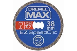 Dremel MAX Roue de coupe haute performance (SC545DM) Disque de coupe revêtement diamant avec système EZ SpeedClic, 38 mm, durée de vie maximale