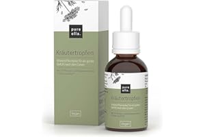 ‎PURE ELLA Pure Ella Kräutertropfen mit Alkohol - Nahrungsergänzungsmittel mit Pflanzen- und Kräuterextrakten, Zink & Cholin - Bittertropfen für einen guten Stoffwechsel - 1 x 50 ml