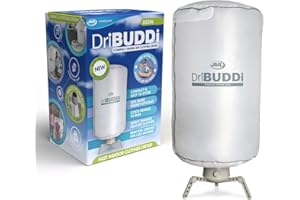 JML DriBUDDI Compact Electric Clothes Dryer - Heated Clothes Airer with Cover for Laundry Drying, Portable Rack Holds 10Kg of Clothing - Saves Ironing Packs Away Easily, For Line Dried Clothes Indoors