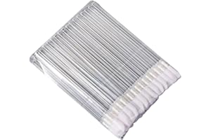 BRUSSELS08 Lot de 50 pinceaux à lèvres jetables pour maquillage, application gloss, voyage - Applicateur avec embout pinceau