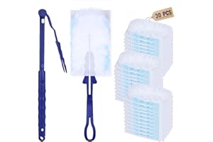 Atuoxing 30 Piezas Plumero Limpieza con Asas Plumero Telescopico Extensible, Recambios de Plumeros Desechables