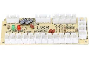 Zero Delay USB Encoder Board, USB Till Joystick -knapp för PC MAME Retro, med 2,8 Mm Knapptråd och 5 -stifts Joystick -kabel(QM070916 (singel))