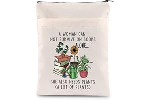 PLITI Book Lover Book Sleeve Gardener Gift A Woman Can Not Survive On Books Alone She Also Needs Plants Book Protector (Woman Needs Plants BS U)
