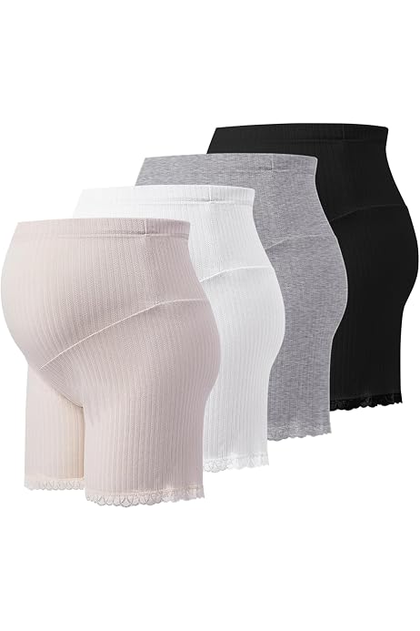 Culottes De Maternité AOOPOO Lot De 3 - En Coton Respirant, Taille Haute Réglable - Pour Femmes Enceintes