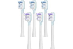 Fiohiros Głowice do szczoteczki do zębów do zębów dla dorosłych, 6 sztuk, kompatybilne z elektryczną szczoteczką do zębów firmy Laifen (3 niebieskie, 3 fioletowe, typ czysty)