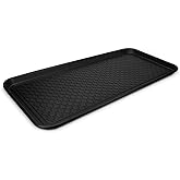 Navaris XL Schuhabtropfschale Schuhmatte Ablage - Schuhablage 76x38x3cm mit erhöhtem Rand - Abtropfschale Schwarz für Schuhe 