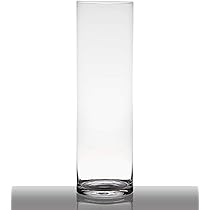 Vaso da pavimento in vetro JOLIE su piede, imbuto/rotondo, trasparente, 50 cm, 18 cm