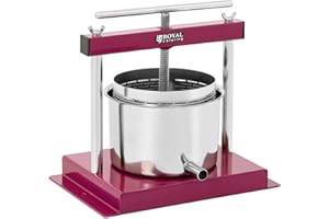 ROYAL CATERING Wiesenfield Pressoir De Table Hydraulique Extracteur De Jus Mécanique À Vis Inox Presse À Fruit Pomme Jus Vin Raisin Cidre (Manuel, 3 l, Inox/Fer, Vissable À Une Table, Déversoir)