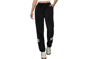 Uniexcosm Pantalones Deportivo Mujer Largos Pantalón de Chándal Mujer Suelto Casuales con Bolsillos y Cordón para Casual Fitness Jogging
