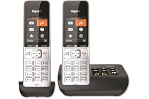Gigaset Comfort 500A Duo analoges Telefon, Silber/schwarz, 2 Mobilteile