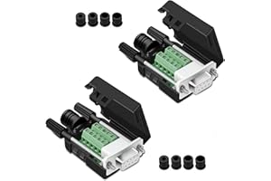 PENGLIN 2PCS DB9 Solderless Adapter S232 D-SUB Serial to 9-pin Port Terminal Connector Breakout Board with Case Long Bolts Tail Pipe (2PCS Female)