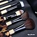 Uzza Foundation Brush Set Kit - 12 Pieces Premium Cosmetic Makeup Brush Set - Foundation Eye Shadow Blush Concealer Brush Cosmetic Tool Kit Set Brush With Bag (Brown)