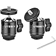 UTEBIT 2 Pack Mini-Kugelkopf mit 1/4" Hot Shoe Mount Adapter 360 Grad drehbarer Aluminium-Stativ-Kugelkopf für Einbeinstative