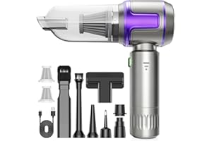 KITBEZN Aspirateur à Main, 26000PA Aspirateur Voiture sans Fil Puissant, 220000 TR/Min Moteur sans Balai, 4 en 1 Niveaux Réglables pour Poils d'animaux, Voiture, Maison, Violet