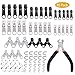 Produktbild BASEIN reißverschluss ersatz, 85 Stück Reißverschluss Reparatur-Set with Zipper installieren Zangen, universelles für für Taschen, Jacken, Zelte, Gepäck, Schlafsack (Silber und Schwarz)