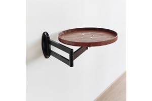 Väggmonterat hopfällbart runt bord Teleskopisk längd Justerbar Väggmonterat litet skrivbord Avtagbar och vändbar design 1 centimeter förhöjd hölje Diameter på det runda bordet: 30 centimeter