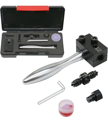 4LIFETIMELINES Brake Line Flaring Tool - Professional Turret Kit For 5 Sizes (3/16", 1/4", 5/16", 3/8", 4.75mm), Works On Stainless Steel & Copper Nickel Tubing