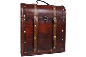 FINEGIFTSUK Luxury 3 Bottle Squires Wooden Wine Storage Carrier - Gift idea for Mum, Mothers Day, Memory Box, Christmas, Birthday, Trinkets, Keepsakes