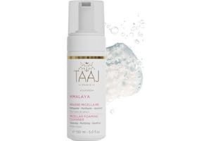 TAAJ | Mousse Micellaire - HIMALAYA | Nettoie, Démaquille & Élimine les impuretés | Peau Propre, Douce & Souple | Propriétés Apaisantes | Teint Frais & Lumineux | Végan & Cruelty Free | 150 ml