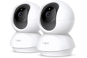 Tapo TP-Link C200P2 360° övervakningskamera för inomhusbruk, 1080P, mörkerseende, rörelsedetektering, tvåvägsljud, kompatibel med Alexa&Google Assistant