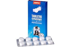 COFFIX Tabletki do czyszczenia ekspresu do kawy 10 szt. - Kompatybilne ze wszystkimi markami ekspresów, m.in. DeLonghi, Jura, Siemens, Krups, Melitta, Nivona, Dr. Coffee