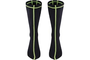 FakeFace Calcetines largos de neopreno, profesionales, térmicos, para buceo, playa, para hombre y mujer, impermeables, para nadar, para todos los deportes acuáticos, Negro