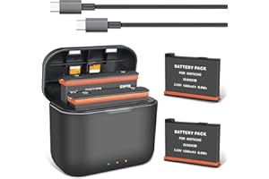 LTSKY Akku für insta360one x3, ladegerät für insta360 one x3, Hochgeschwindigkeits-Ladehub mit USB-C-Ladekabel (Ladegerät + 2 * 1800 mAh Akkus)