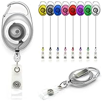 Lot De 8 Porte-badges Rétractables Colorés Et Robustes Avec 8 Porte