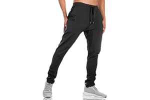 BROKIG Gym Jogginghose Sporthose Herren Lang mit Doppeltasche, Baumwolle Trainingshose Herren Fitness Slim Fit Hose
