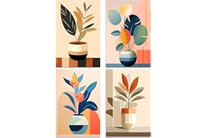 LOITTAINUE Malen Nach Zahlen Erwachsene, 4 Stück Malen Nach Zahlen - 20 X 30 CM, DIY Handgemalt Ölgemälde Kit mit Pinsel und Acrylpigment für Kinder und Anfänger, Home Deko Geschenk (D)