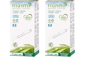 Masmi Super Applicator Tampons Coton Certifié Bio Hypoallergénique Biodégradable Applicateur Carton Sans Parfum, Viscose, Rayonne, Chlore et Dioxine