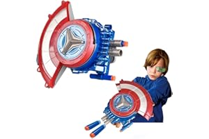 GHZSTE Pistolet de lancement de bouclier Captain America, Marvel Avengers Captain America Shield Sling pour enfants, jeu de rôle Avengers, costumes de super-héros, jouet de rôle pour garçon