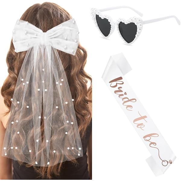 CEWROM JGA Brille & Braut Haargummi Set – 10 Herzförmige Sonnenbrillen + 10 Satin-Haarbänder Für Jungesellinnenabschied Und Hochzeitsparty