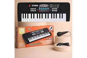 Storio Kids Piano Keyboard with Mic | 37 Keys, 8 Rhythms, 8 Tones & 6 Demo Songs | Electronic Musical Toy for Boys & Girls Age 2-5 | Educational & Recording Keyboard for Beginners