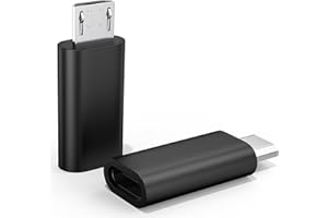 Amzpas 2 PEZZI Adattatore Micro USB a USB C, Adattatore Trasferimento Dati, per Galaxy S7/S7 Edge/S6/J7, LG G4, Hua Wei P10/ P9 Lite (Nero)
