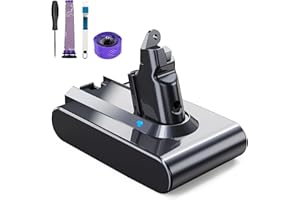 EVARY 5000mAh Batterie pour Dyson V6 DC62 DC59 DC61 DC58 DC72 DC74 Aspirateur à Main Remplacement Batterie pour Dyson SV03 SV05 SV06 SV07 SV09 V6 Absolute/V6 Motorhead/V6 Fluffy(2 Filtres Lavables)