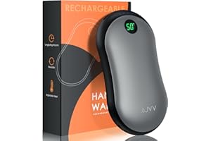 AJVV Chauffe-Mains Rechargeable,【15H Longue Durée Chaleur】10000mAh Électrique Chaufferette Main Portable 2S Chauffage & 3 Niveaux Chaufferette de Poche pour Raynaud Sports de Plein Air, pour Femmes Hommes