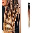 MISS LIRENN® 24" SE Thick Dreadlock Extensions Crochet Dreads Of Synthetic Hair Hip Hop Style For Women and Man (6 Dreadlocks), Multicolor (Multicolor 2)