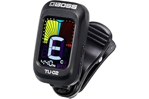 BOSS TU-02 Clip-on Tuner, Bright Color Display with Adjustable Viewing Angle