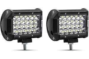 Safego 4 Inch 72W LED Work Light Bar 7200LM LED Spotlight Off Road Driving Fog Lights for Car ATV UTV SUV Truck Boat Motorcycle 12V/24V, 2PCS