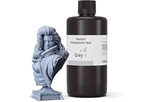 ELEGOO Resina 3D Gris 1KG, Resina Estándar UV 405nm Curado Rápido Resina Fotopolímero para Impresora 3D/ LCD/DLP