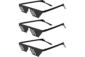 Gjinxi 3 Stück Thug Life Pixelated Sonnenbrille Thug Life Brille Coole Brillen Lustige Brillen Pixel Sonnenbrillen PC Sonnenbrillen Unisex Mosaik Brille Party